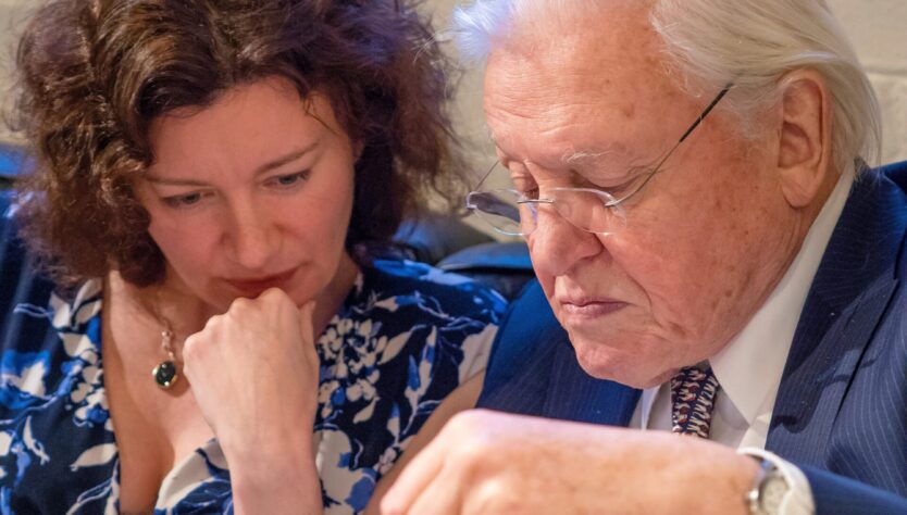 Prof Turi King and David Attenborough